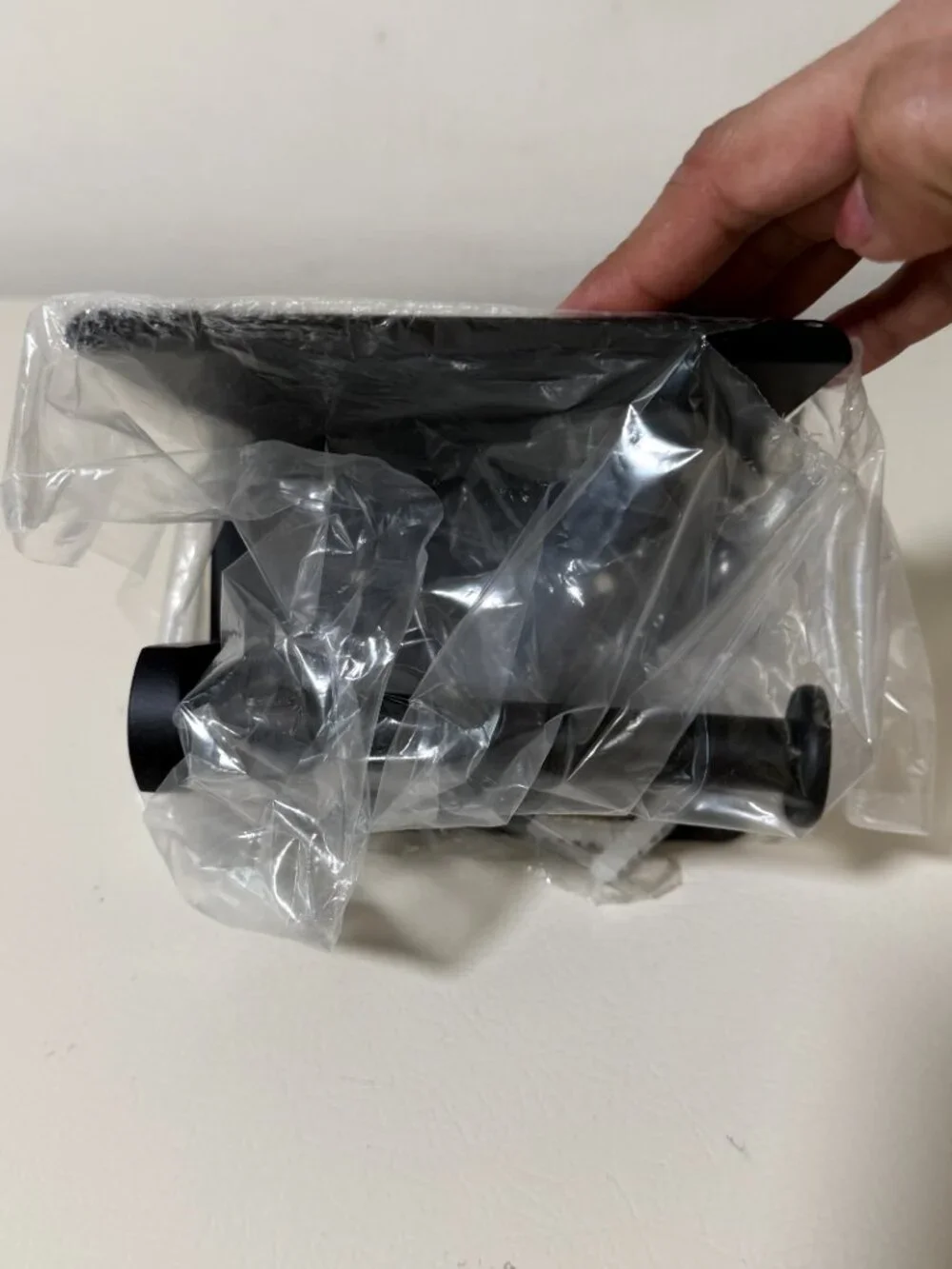 Adhesive Toilet Paper Holder with Phone Shelf Wall Mount Stainless Steel Black